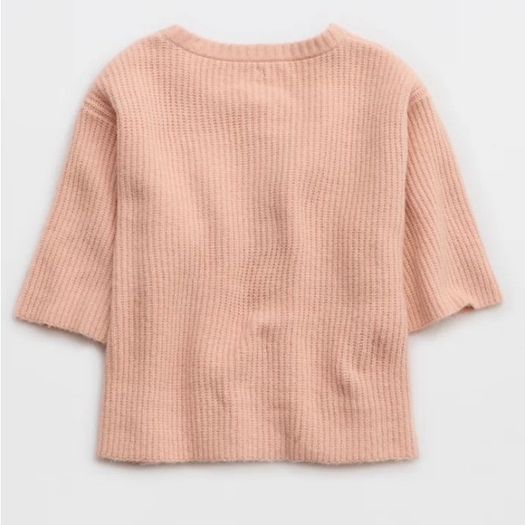 NWT Aerie unREAL Short Sleeve Cardigan- dusty pink - Picture 6 of 6